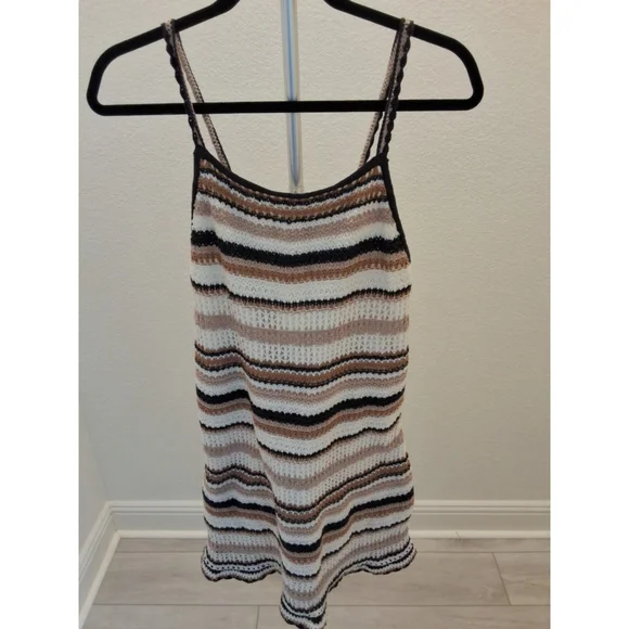 American Eagle Outfitters | Dresses | American Eagle Crochet Knit Stripe  Lined Spaghetti Strap Boho Size M Dress New | Poshmark